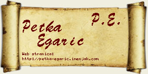 Petka Egarić vizit kartica